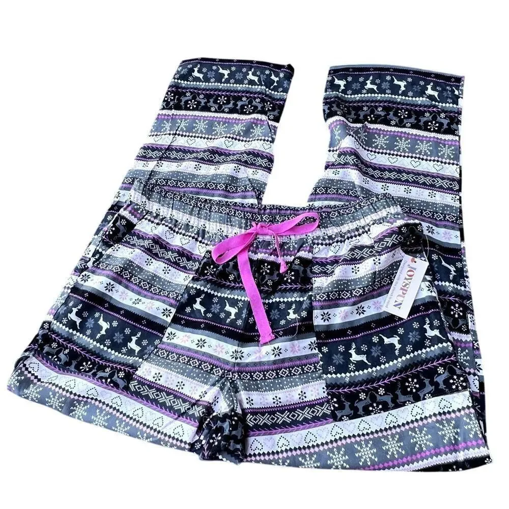 Joyspun Flannel Stripe PJ Bottoms, Women's M (8-10)